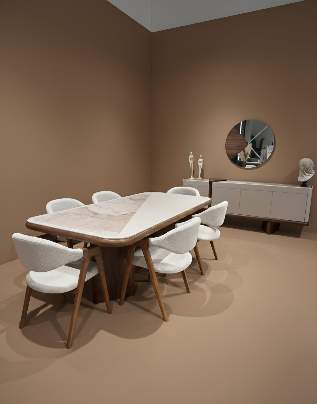 طاولة طعام من رخام الأوبال